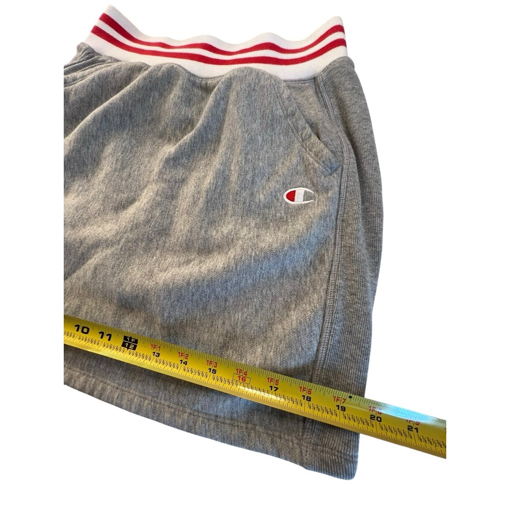 Champion Reverse Weave Skirt Oxford Gray Yarn Dye Stripe‎ Rib Womens Medium - Picture 5 of 7
